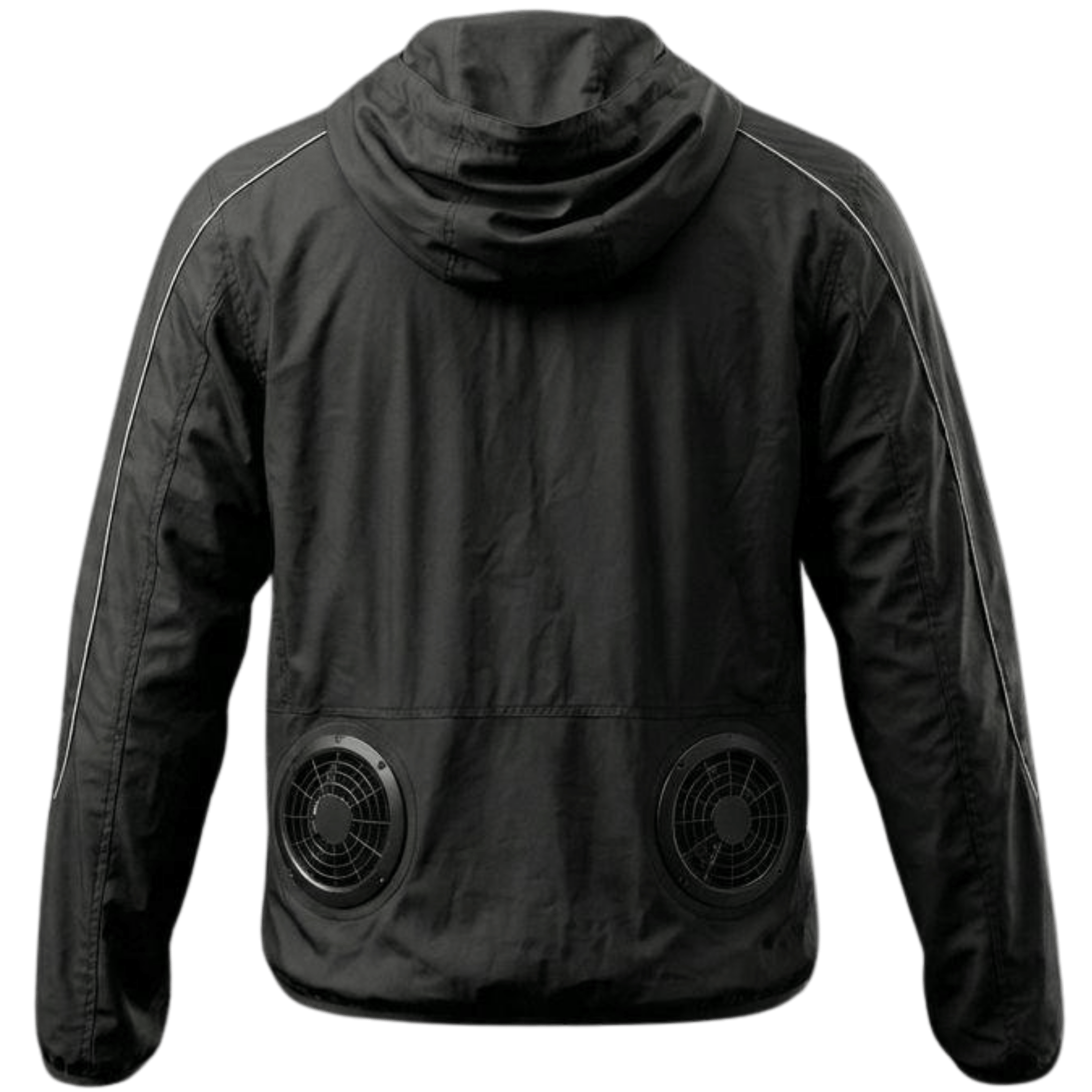 Air Jacket rear view with dual rear-mounted cooling fans