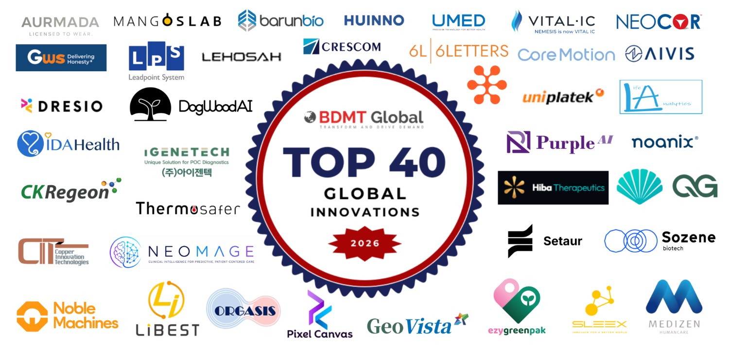 BDMT Global 2026 Top 40 Global Innovations — Aurmada among the winners