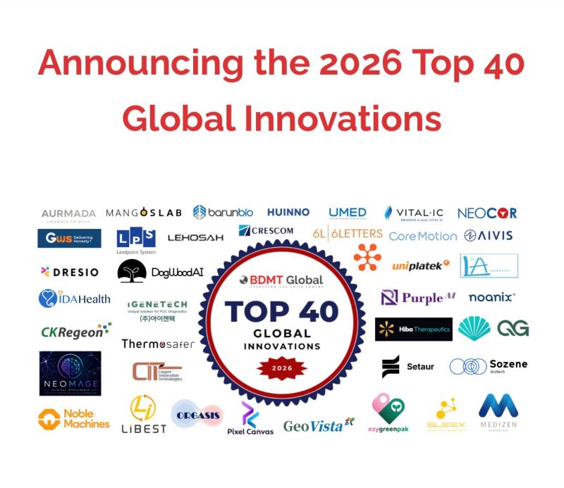 BDMT Global 2026 Top 40 Global Innovations announcement