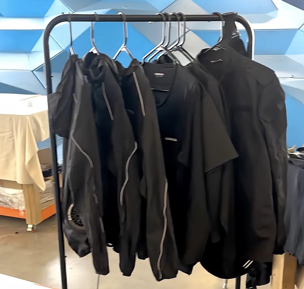 Aurmada garments on the rack — CBC News video still